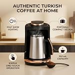 Zerodis Turkish Coffee Maker,550W 250ml Single Cup Capacity Fast Heating Compact Electric Coffee Brewing Pot Machine for Home Office Camping Travel (US Plug 110V)