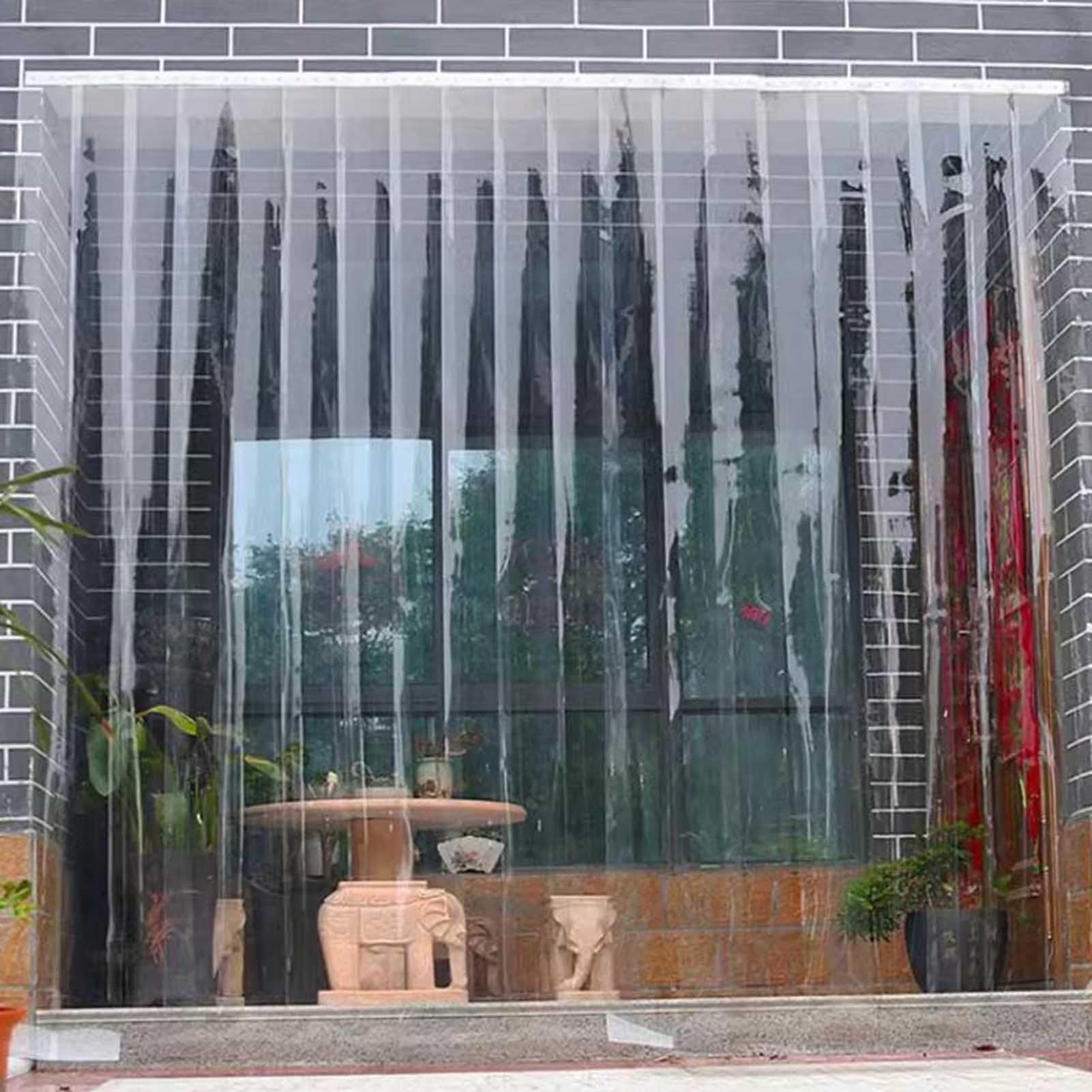 Persianas Verticales de PVC Transparente, Cortinas Impermeables, Tiras de plástico for Puertas de Patio, industriales y garajes.(135x200cm)