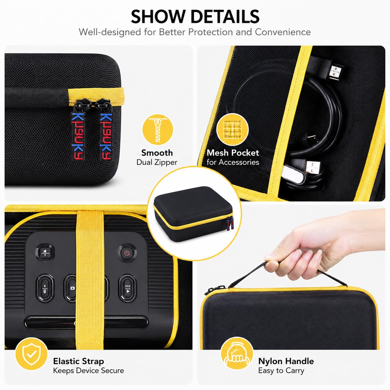 Khanka Estuche para Kodak Slide N SCAN con Gran Pantalla LCD de 5 Pulgadas RODFS50,Bolsa de Transporte con Bolsillo para Accesorios del Escáner de Diapositivas Kodak, Solo Funda
