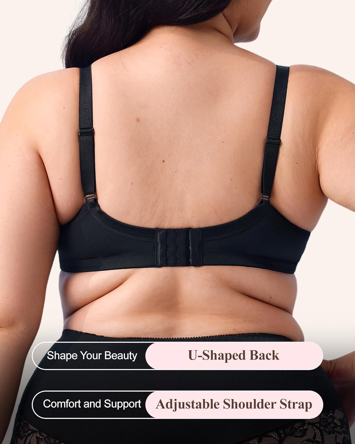 Minimizer Bras for Women Full Coverage - Underwire Unlined Lace Bralette - Plus Size Supportive Bra for Heavy Breasts - Image 5