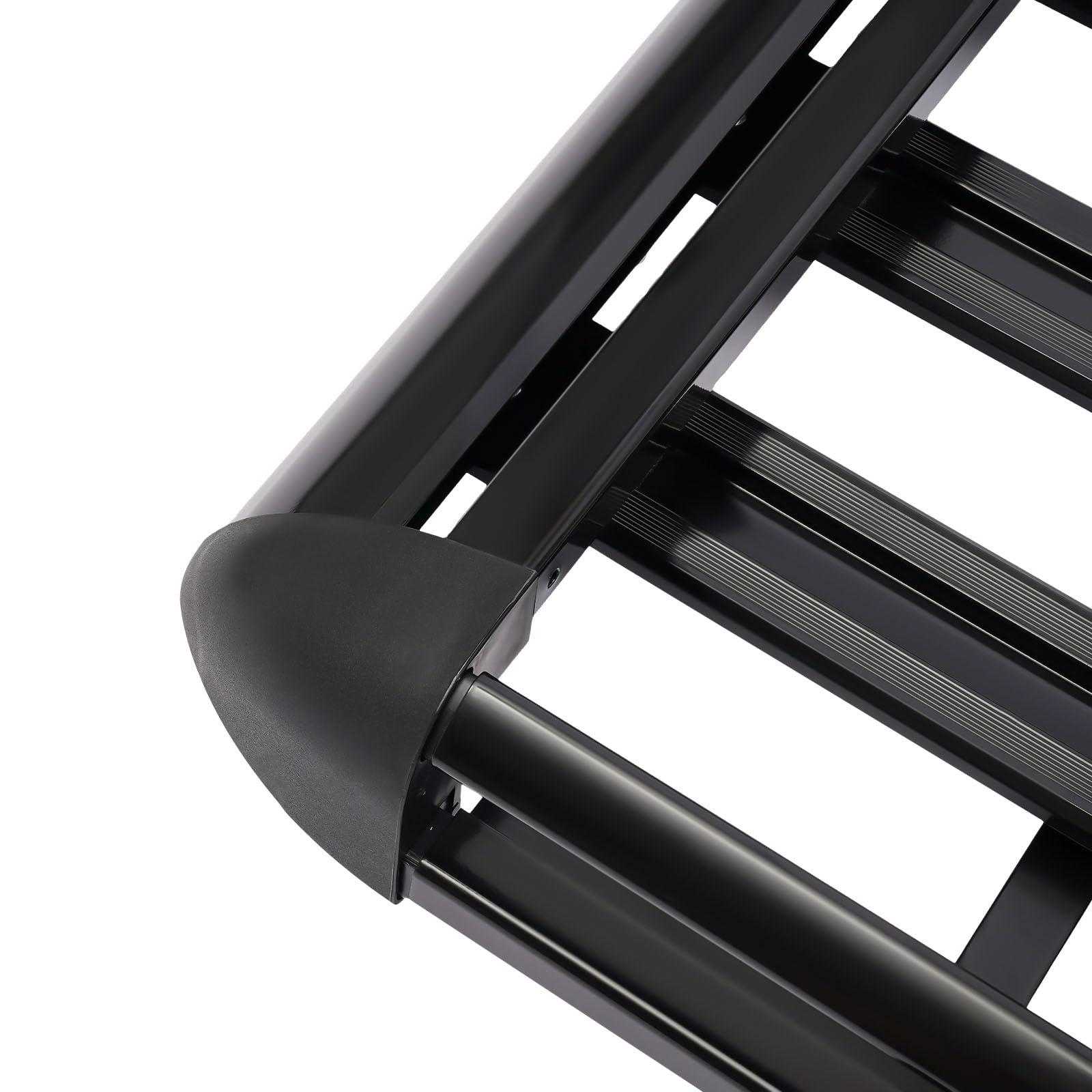 Cesta de techo universal de aluminio negro DHL, barras de techo universales de aluminio, capacidad de carga 68 kg, capacidad de carga para SUV, portaequipajes, 127 x 97 cm