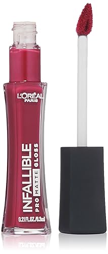 L'Oréal Paris Infallible Lip Pro Matte Gloss, rosa rebelde, 0.21 onzas líquidas