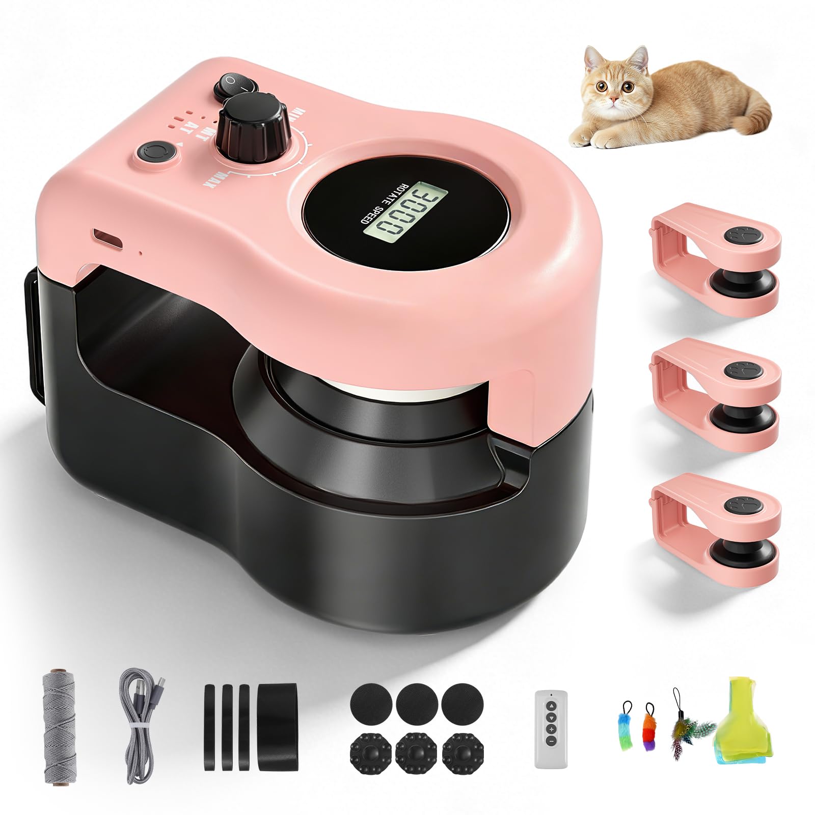 Giocattolo per Gatti da Interni, Nuovo Tapis Roulant per Cuccioli Annoiati con Controllo Automatico/Remoto e Velocità Regolabile, Gioco di Inseguimento e Percorso di Corsa con Design Fai da Te