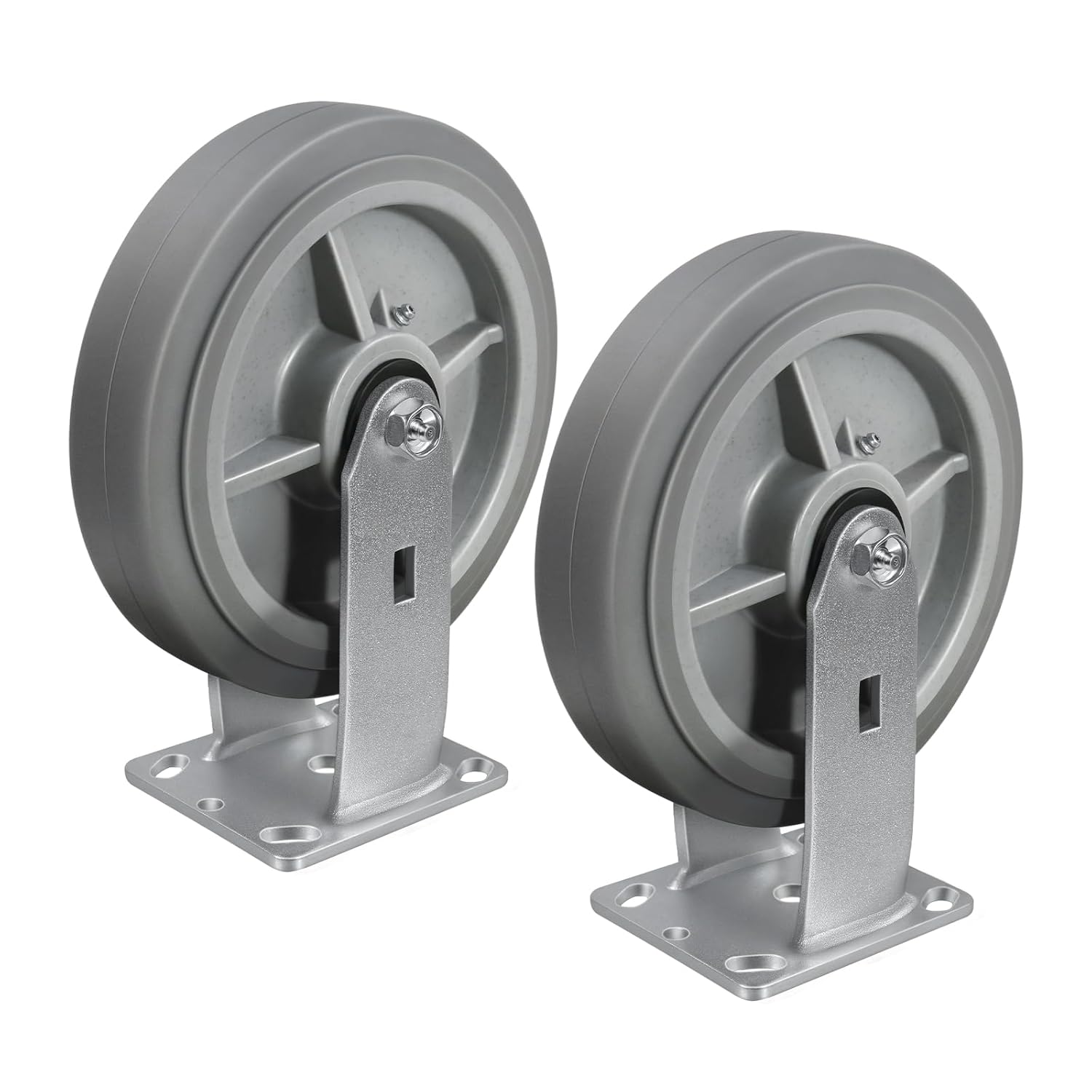 6'' × 2'' Caster Wheels, Heavy Duty Industrial Casters Set of 4 Rubber Wheels, Load 3600lbs Capacity, Swivel Caster for Cart Dolly Toolbox Trolley (4 Swivel)