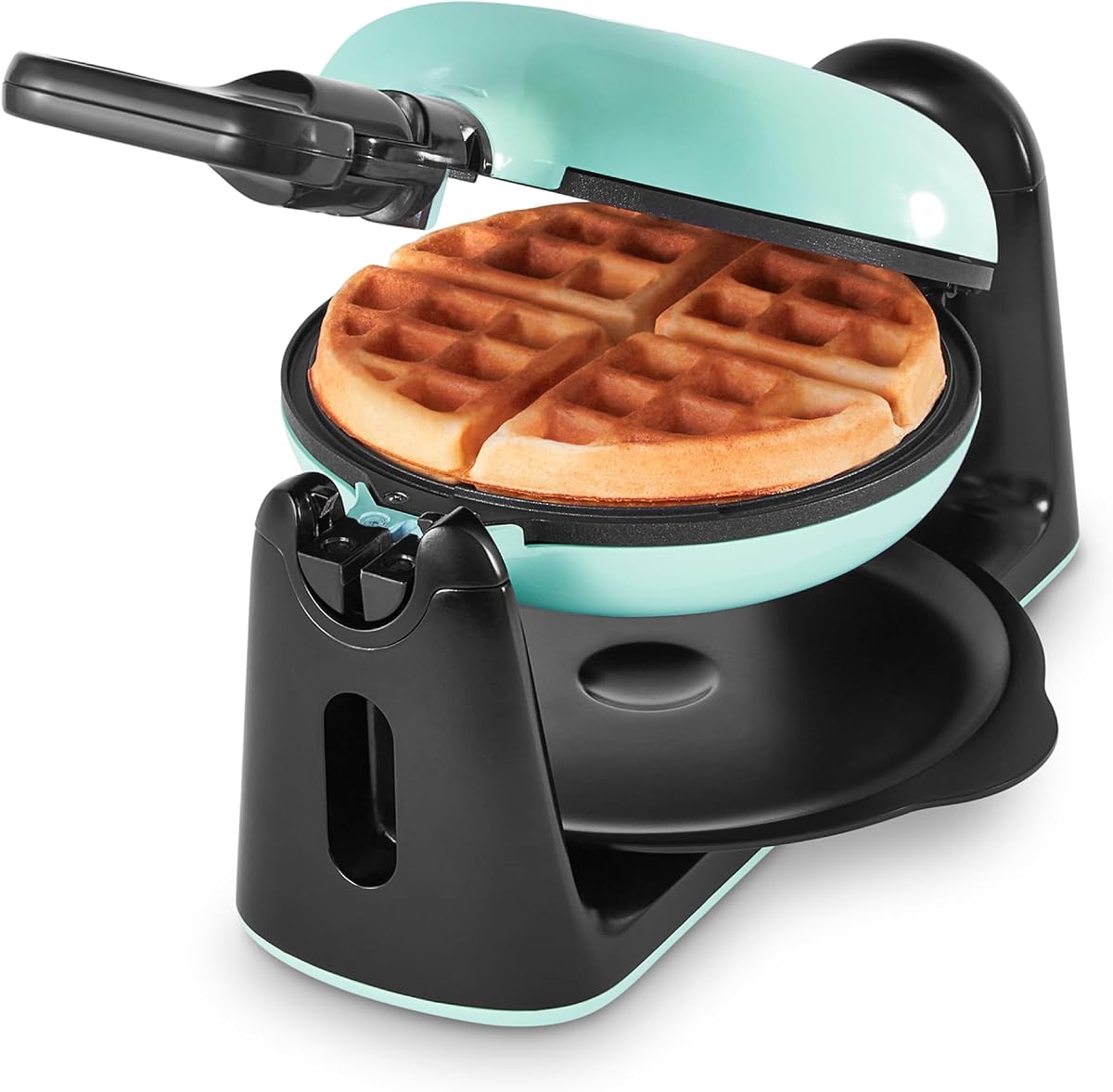 Flip Máquina para hacer gofres belgas - superficie antiadherente - Máquina para hacer gofres belgas giratoria con sistema de calentamiento rápido para desayunos fáciles - Admite usos múltiples - Aqua