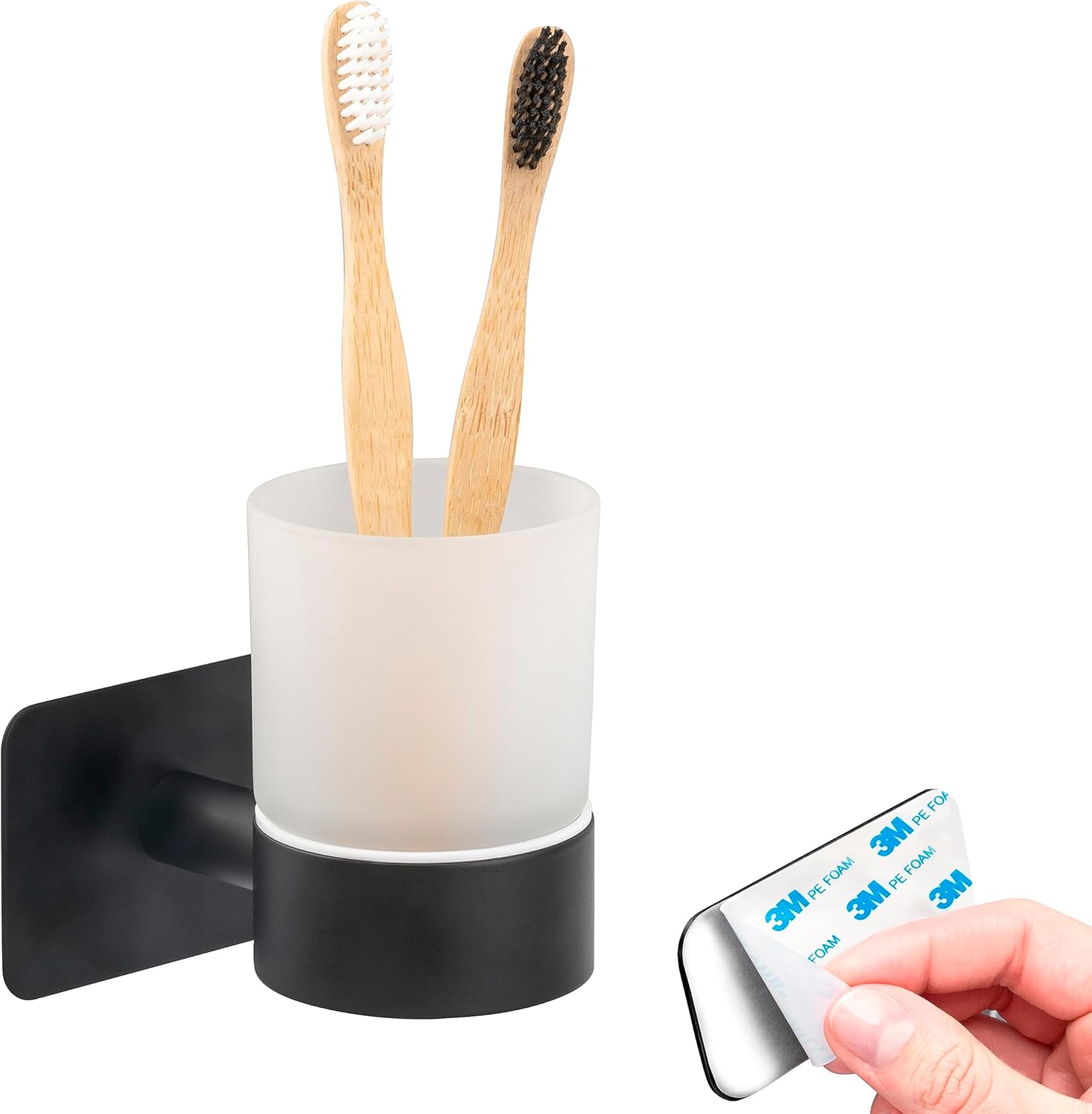 Bremermann Bad-Serie Piazza - Glasbecherhalter Mit Wandhalterung & Klebeset