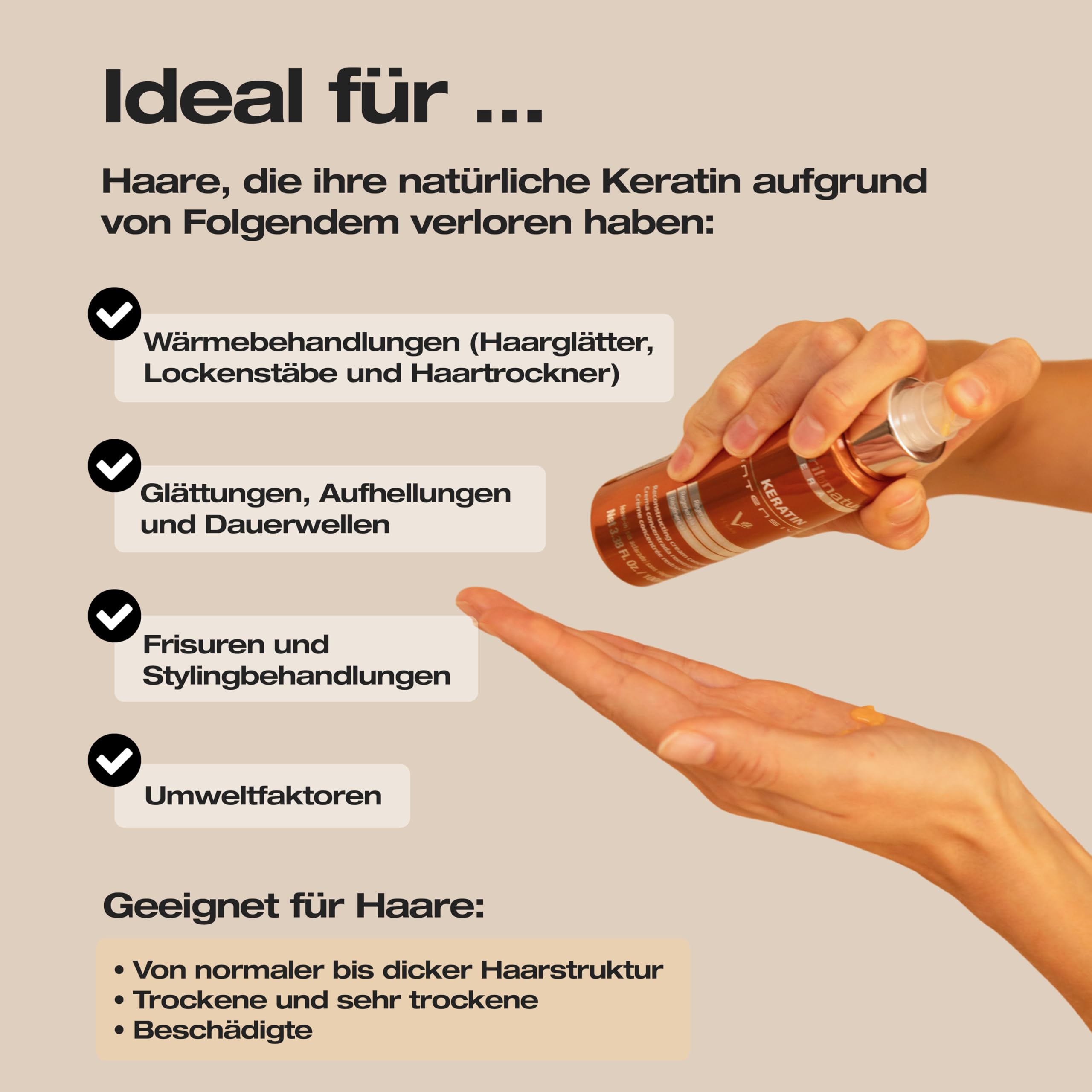 abril et nature - Professionelles Haarpflege-Set Keratin - Repariert und restrukturiert mit Ultra-Schnell-Keratin - Shampoo-, Maske- und Serum-Set für beschädigtes oder brüchiges Haar - 550 ml