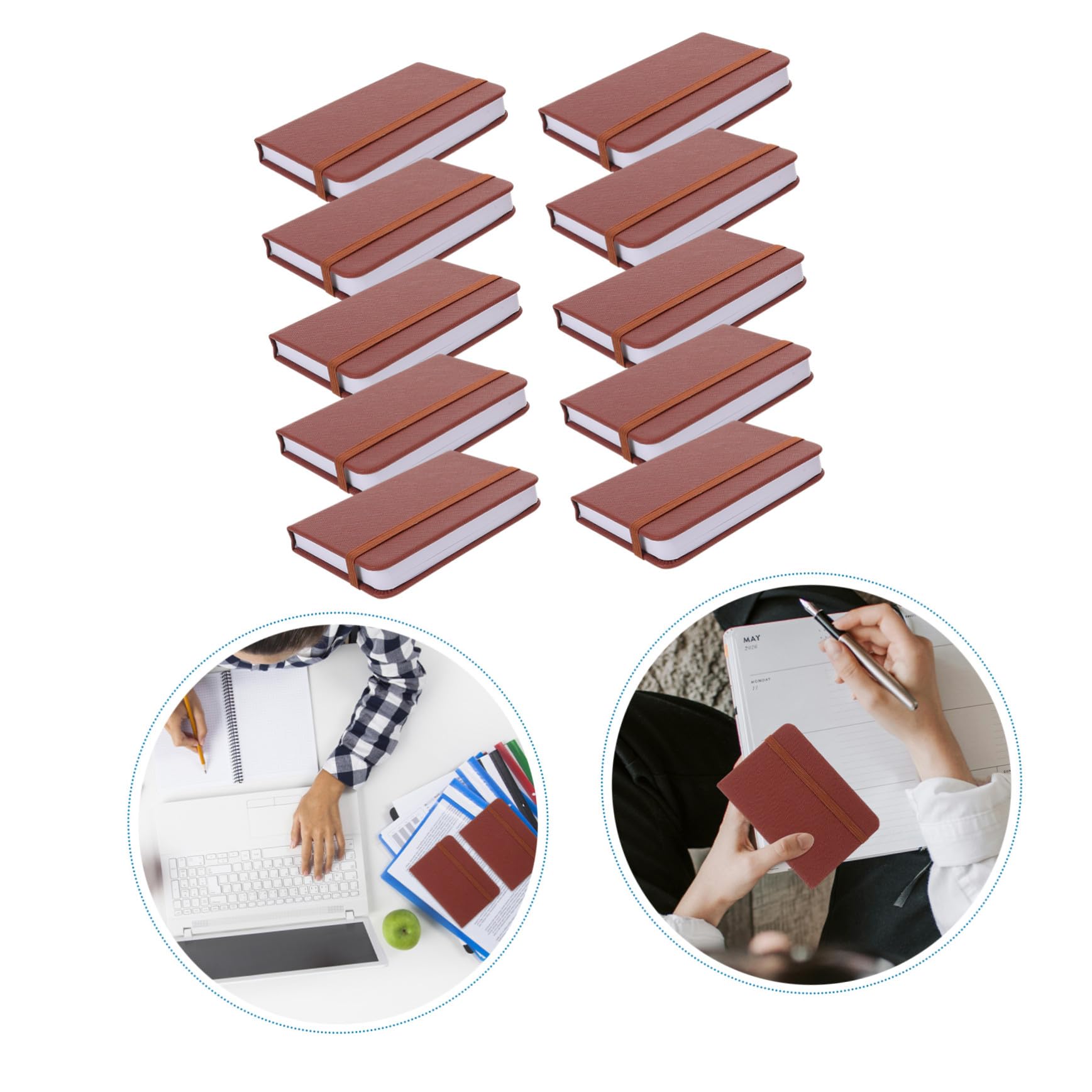 10 Pièces Carnet de Poche Simili Rigide Mini Carnet Portable pour Planification Mensuelle Agenda Compact pour Prise de Notes Rapide