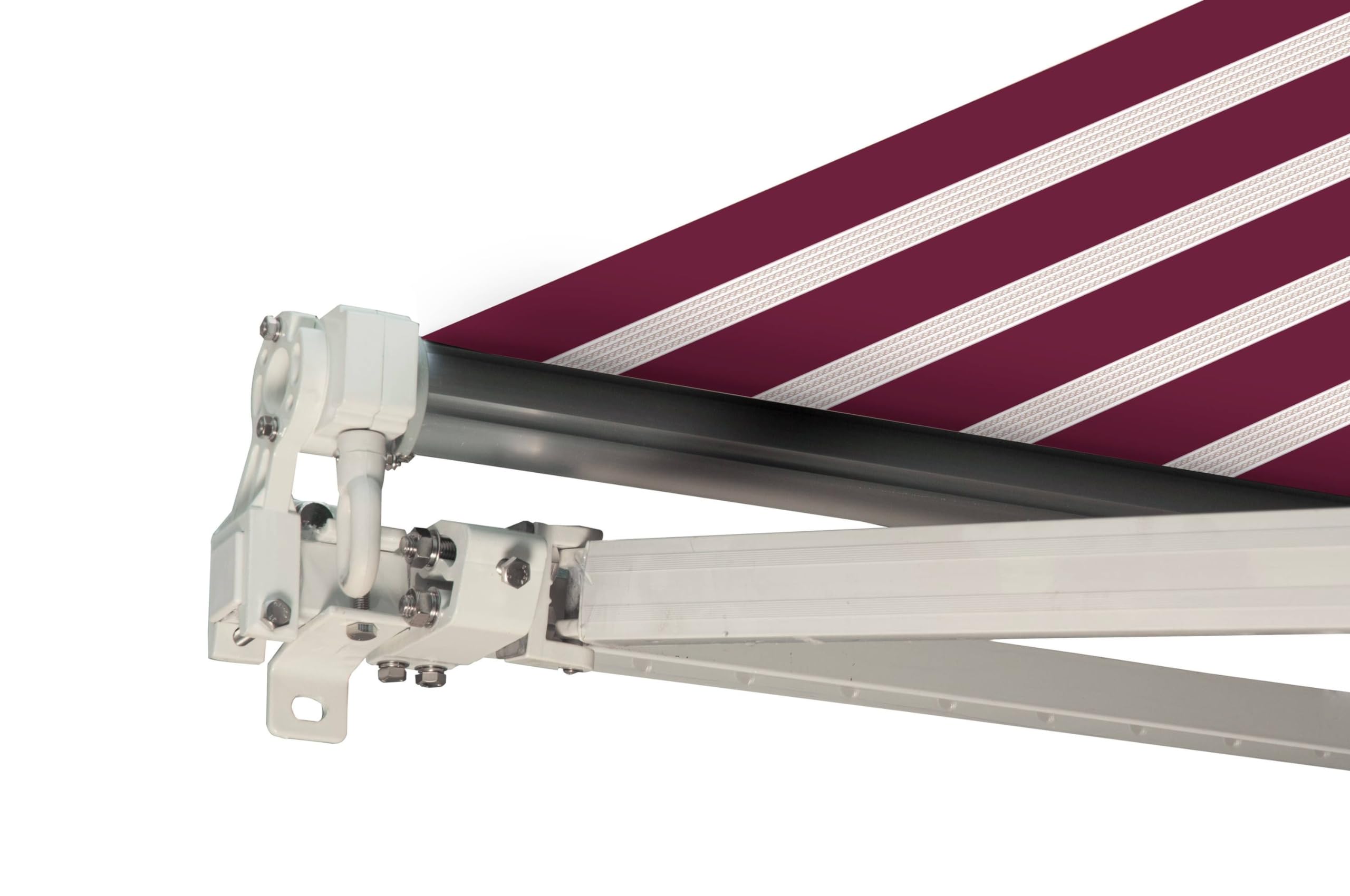 Tenda Da Sole Cassonata Caduta 300x250cm - Telo Poliestere Impermeabile, Alluminio, Colore Bordeaux/Beige - Foto 4