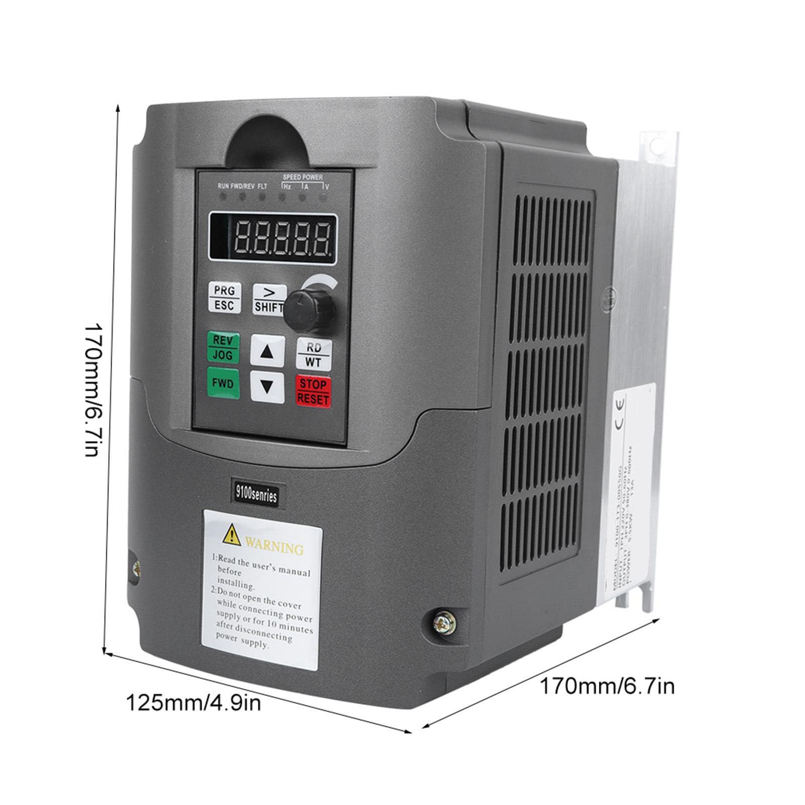 Variateur Fréquence 5.5kW Monophasé 220V vers Triphasé 380V VFD Onduleur Grande Torsion Contrôle Vectoriel pour Pompe Eau Broyeur Industriel