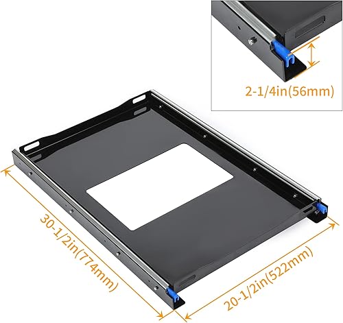 Miniatura 3 de HECASA Bandeja deslizante para refrigerador portátil de 28 a 65 L para caravana, camioneta, remolque, acero recubierto en polvo