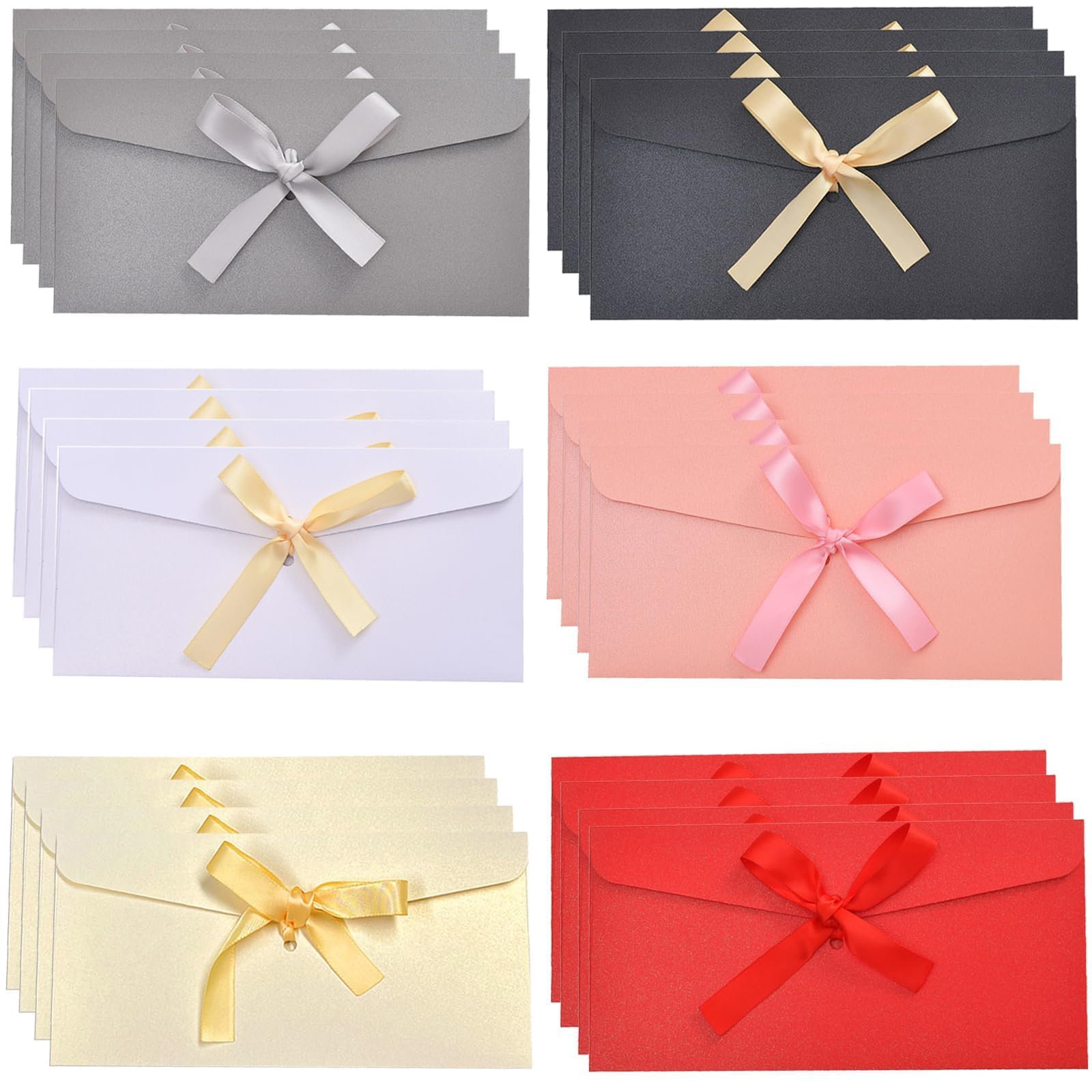 24 PCS Money Envelopes for Cash Gifts, Aesthetic Gift Envelopes with Ribbon, Practical Christmas Money Wallets Envelope, Birthday Money Wallet Money Cards for Cash Gifts