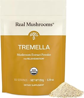 Real Mushrooms Tremella Mushroom Powder – Organic Tremella Extract from Fruiting Body – for Daily Wellness Routine – Vegan, Non-GMO, No Fillers – 150 Servings Mushroom Blend Supplements