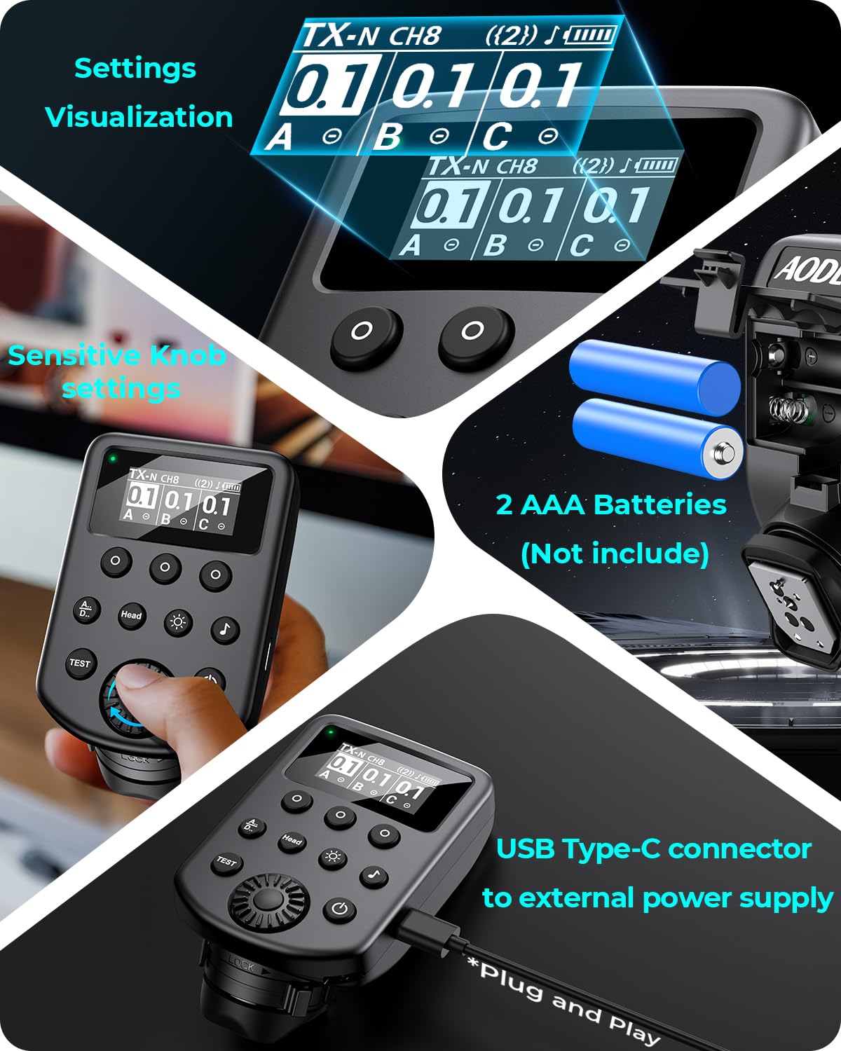 Aodelan Funk-Flash-Auslöser für Profoto Air 1 & Air 2, kompatibel mit Canon/Nikon/Sony/Fuji; für A2, A1X, B1X, B2, B10, 100 Kanäle, 6 Gruppen, OLED-Display, Ersatz für Profoto Connect Pro (Nicht-TTL)