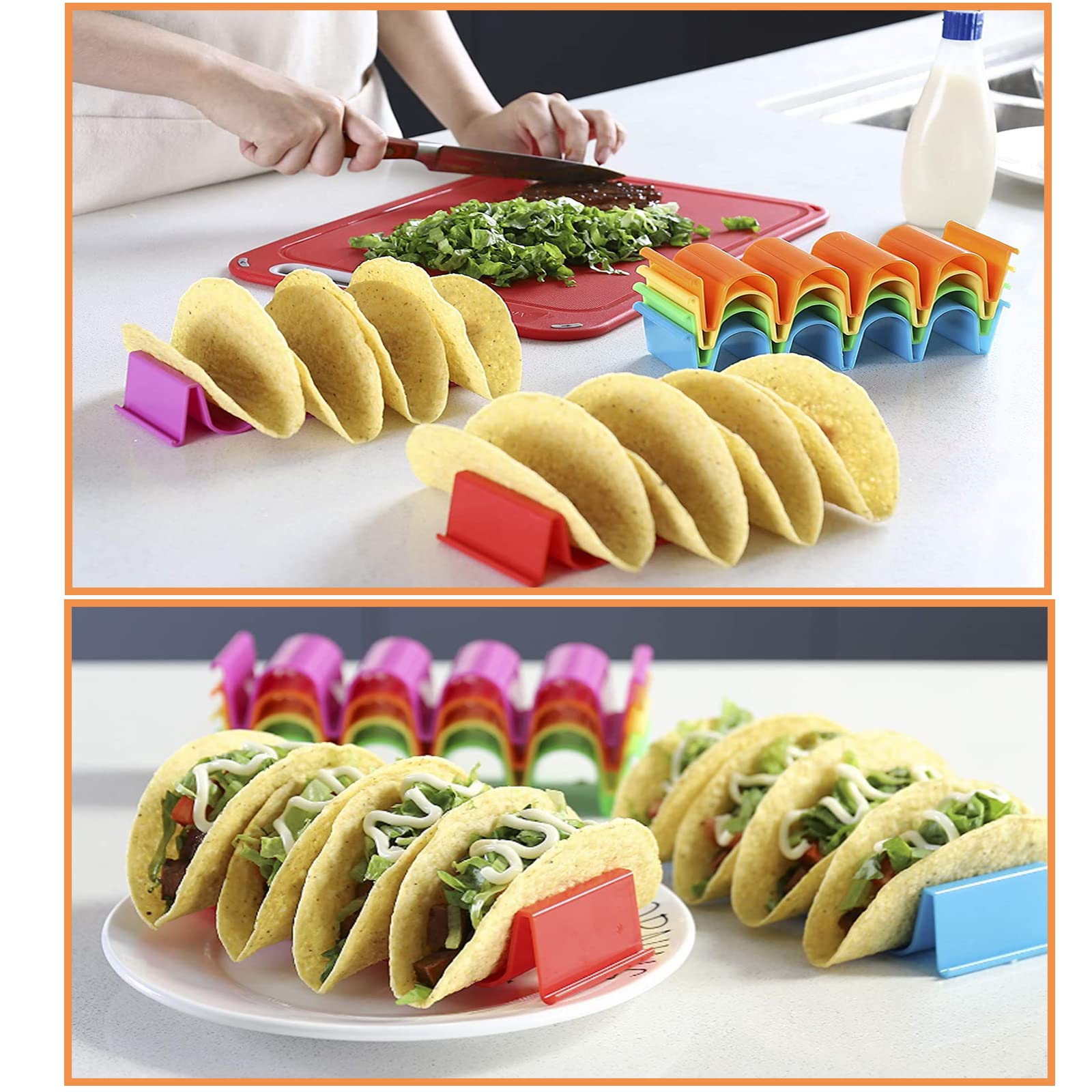 6 Piezas Soportes para Tacos, Bandeja para Tacos, Soporte Tacos Mexicanos para Restaurante, Hogar, Picnic, Fiesta