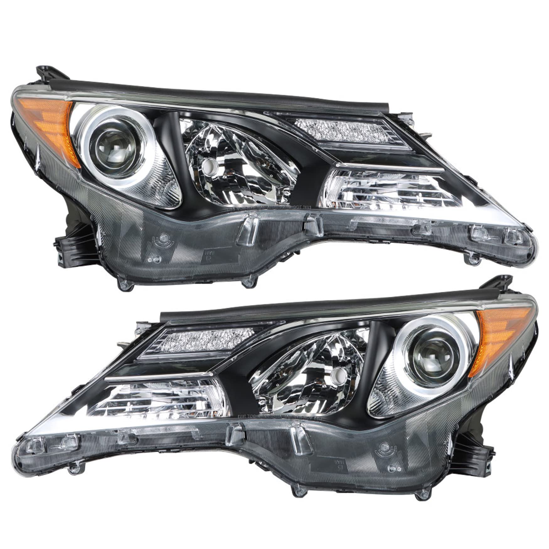 Photo 1 of WFLNHB Front Headlights Assembly Replacement for 2013 2014 2015 Toyota RAV4 Projector Black Headlights Headlamps Driver and Passenger Side