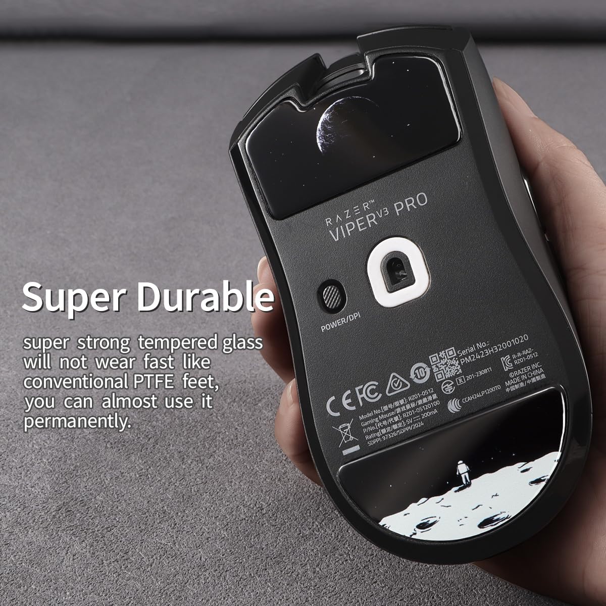 Amazon.co.jp: immoenuc ガラス製マウススケート Razer Viper V3 Pro用