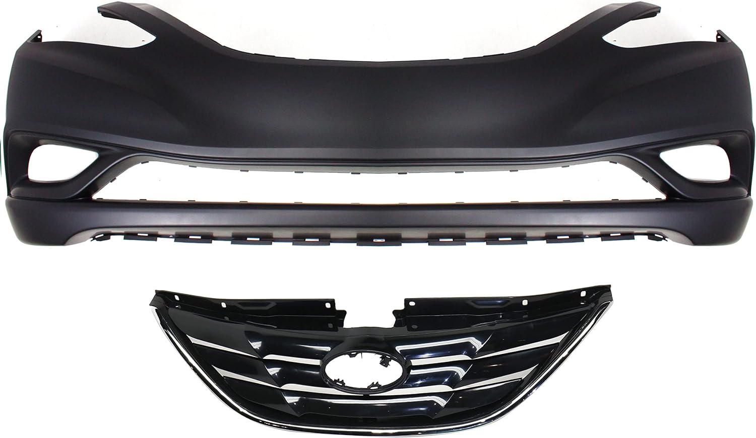 Garage-Pro Front Grille Assembly for 2011-2013 Hyundai Sonata, Bumper Cover, Sedan, Except Hybrid Models, Front Bumper Cover