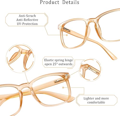Miniatura 8 de LifeArt 2 pares de anteojos de bloqueo de luz azul con bisagra de resorte, antifatiga ocular, anteojos de lectura para computadora, anteojos de