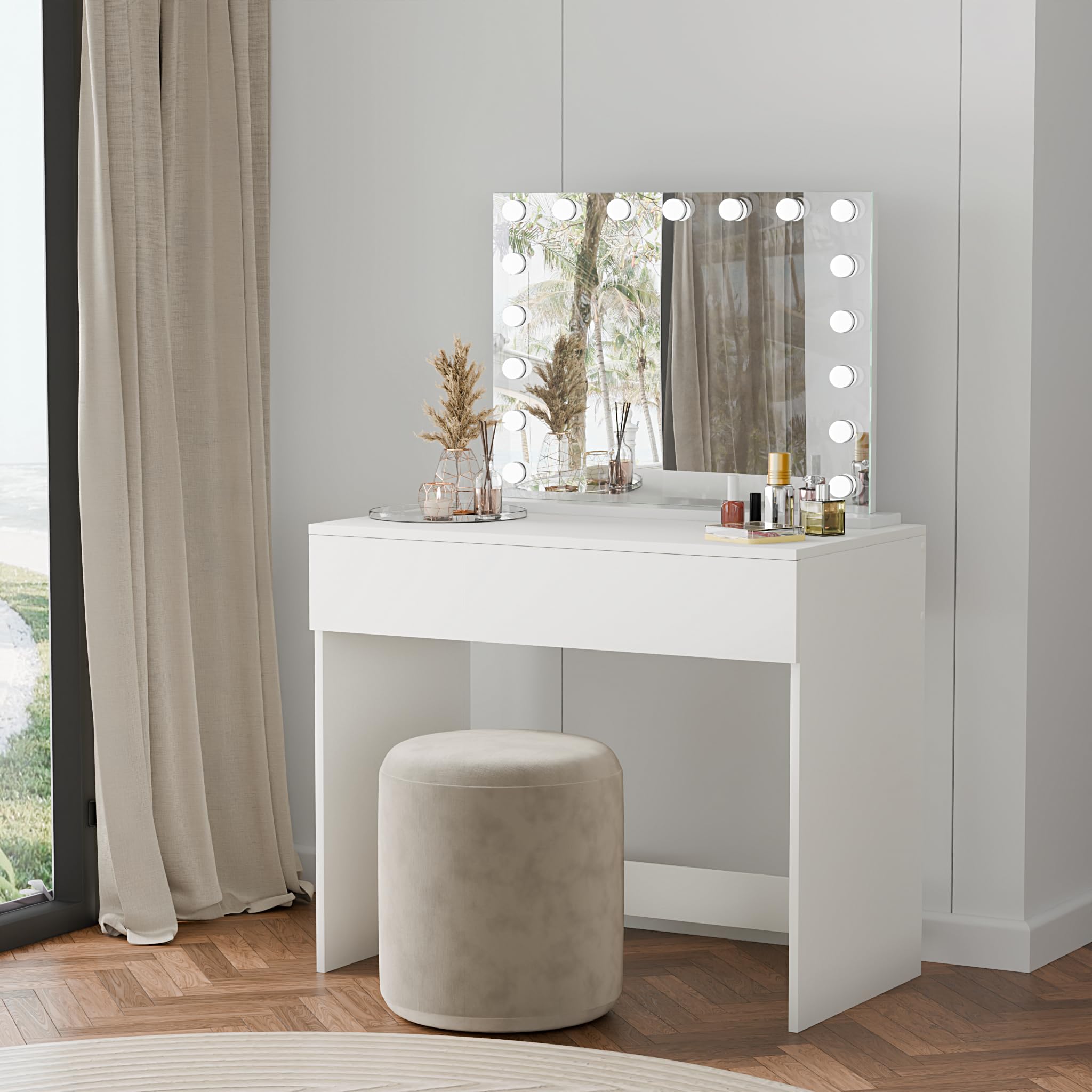 Scrivania per Computer dal Design Moderno per Casa e Ufficio Bianco