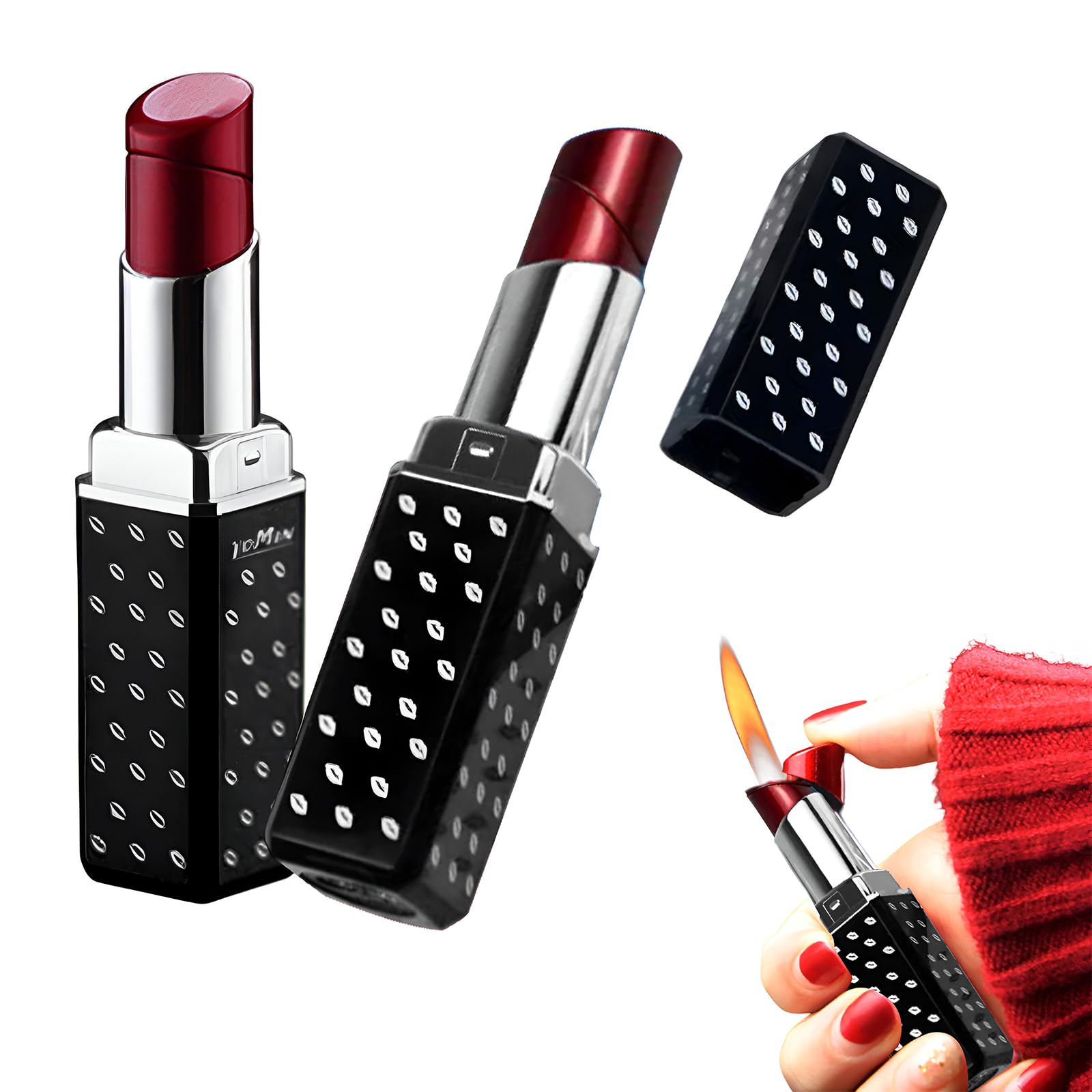 Amazon.com: Cute Lipstick Lighter, 2 Pack Soft Flame Refillable Butane  Lighter with Flame Adjustment Tool, Unique Torch Lighter Cool Lighters for  Women,Girls, Birthday, Anniversary(Without Butane)-Black : Health &  Household