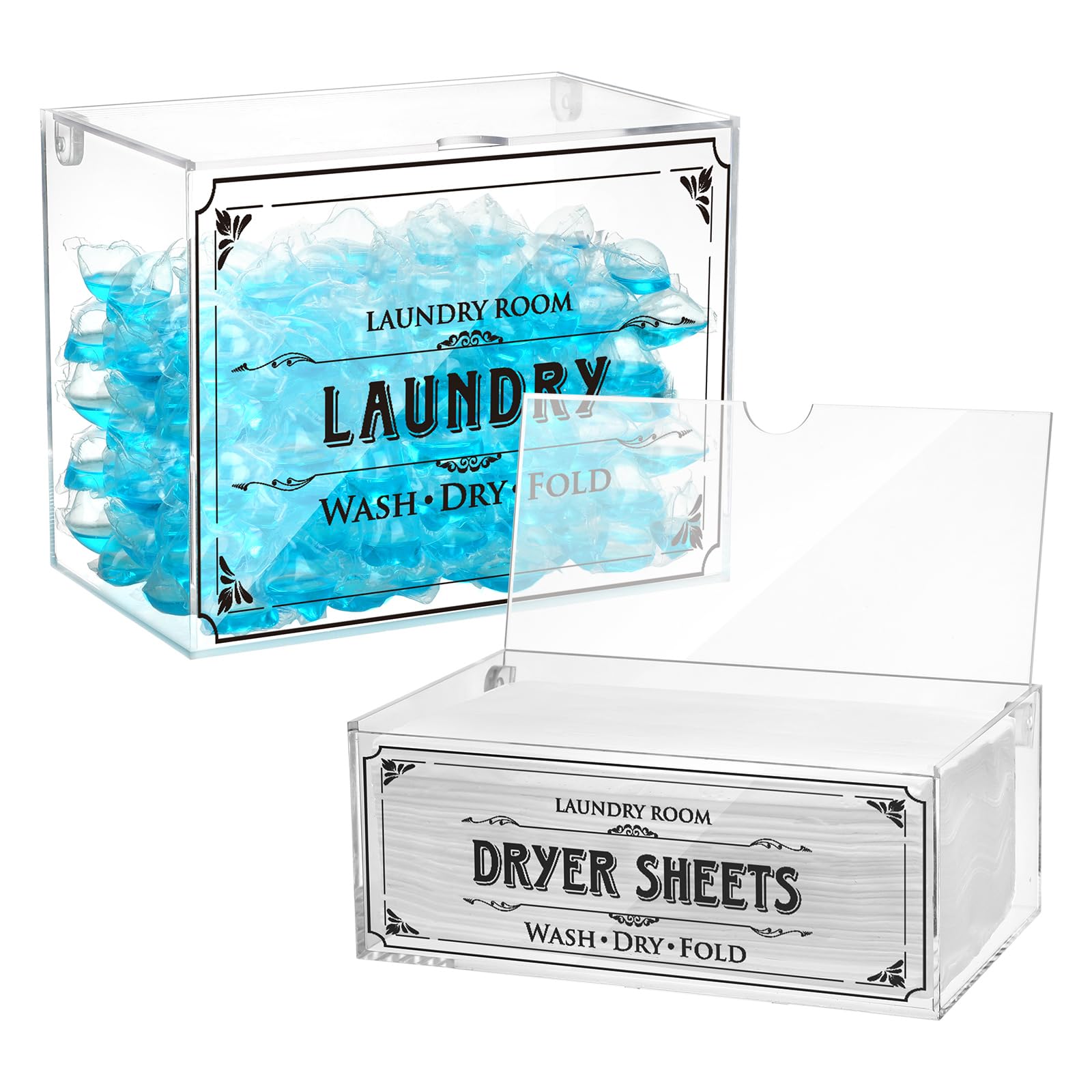 Buy Kigley 2 Pcs Clear Dryer Sheet Holder Acrylic Laundry Pods
