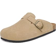 Genuine Suede Clogs Womens Mens Cork Footbed Sandals Potato Shoes