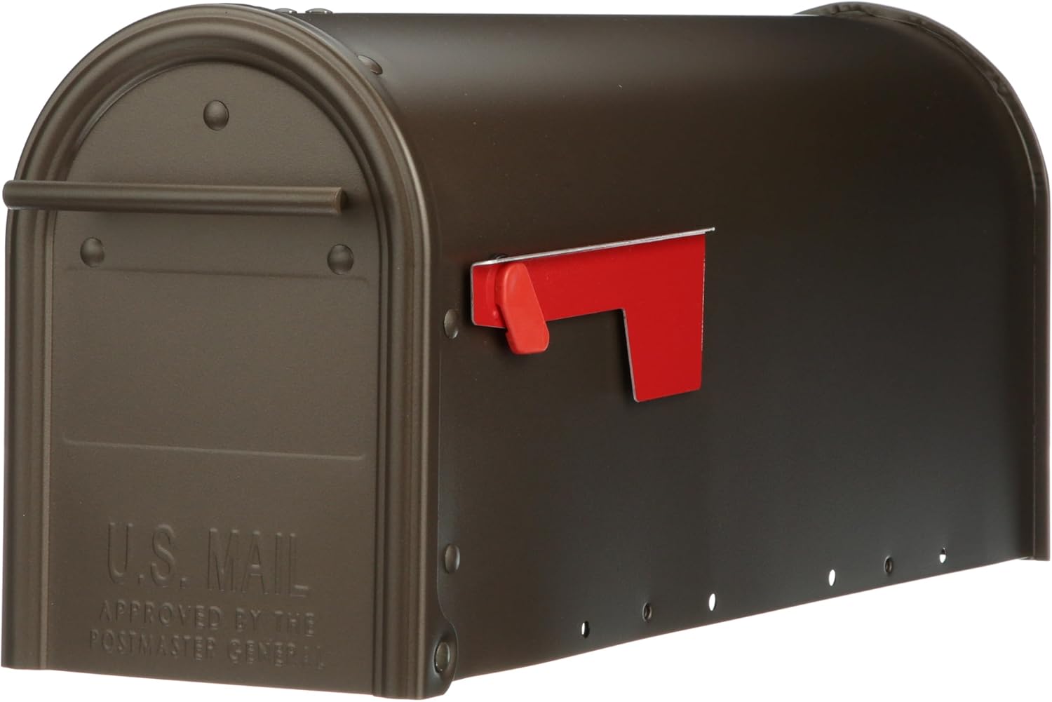 Architectural Mailboxes Franklin™ Weather-Resistant Steel Metal Post Mounted Mail Box for Outside, Bronze, Medium Curbside Mailbox with Magnetic Latch, USPS Approved for Residential Delivery
