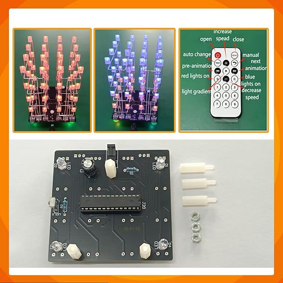 Soldering Practice Kit: 4x4x4 LED Color Light Cube DIY Electronics Kit Fun, Educational, and Perfect for Beginners, Hobbyists, and Students Learn Soldering with a Stunning LED Display