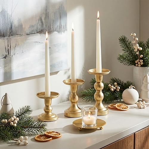 Miniatura 4 de Vesici 12 portavelas de oro, placa de hierro, soporte para velas, centros de mesa decorativos para mesa, boda, eventos, fiesta, sala de estar,