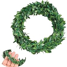 24.6 FT Artificial Green Vines for Decoration Mini Leaf Garland Green Vines Yards Fake Vine Garland Vine Ribbon Wreath Accessory Ivy Garlands for Party Wedding DIY Leaves Headband Home Decoration