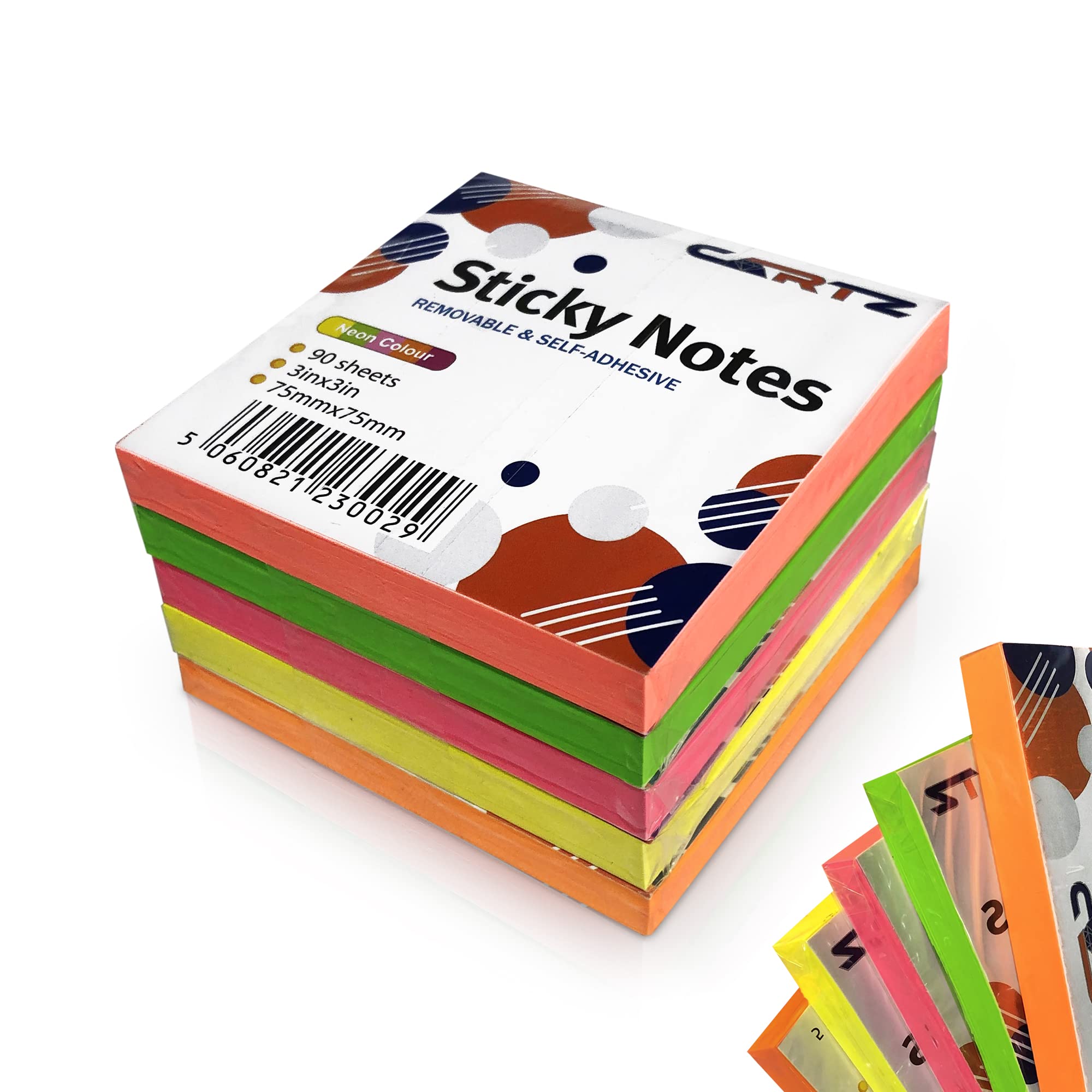 Buy Sticky Notes to Do List Memo Pads Set by CARTZ, Assorted Bright