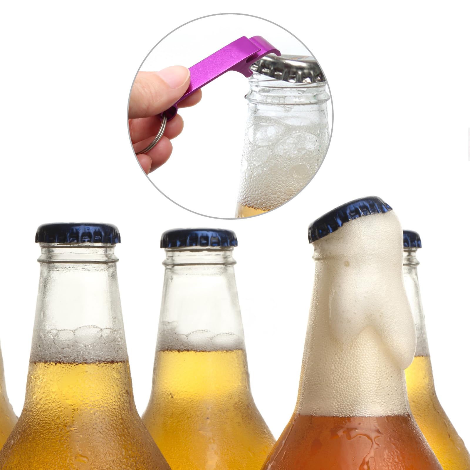 Llaveros abrebotellas de aluminio lote 20 piezas 5 colores