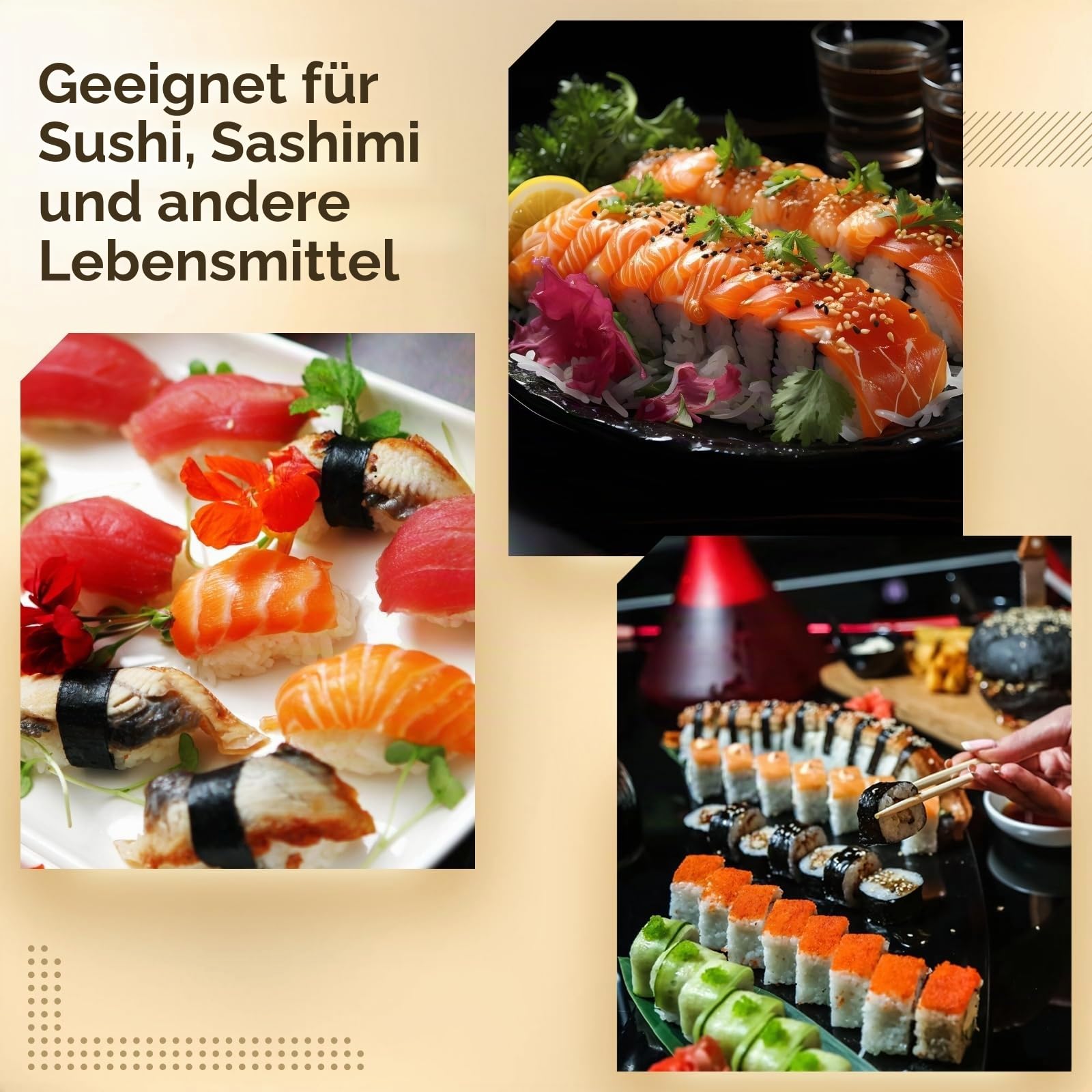 16 PCS Sushi-Teller-Set für vier Personen, 4-Teller im japanischen Stil, 4 Sojasaucen-Schalen, 4 Paar Essstäbchen, 4 Essstäbchen-Halter -Geschirr-Set