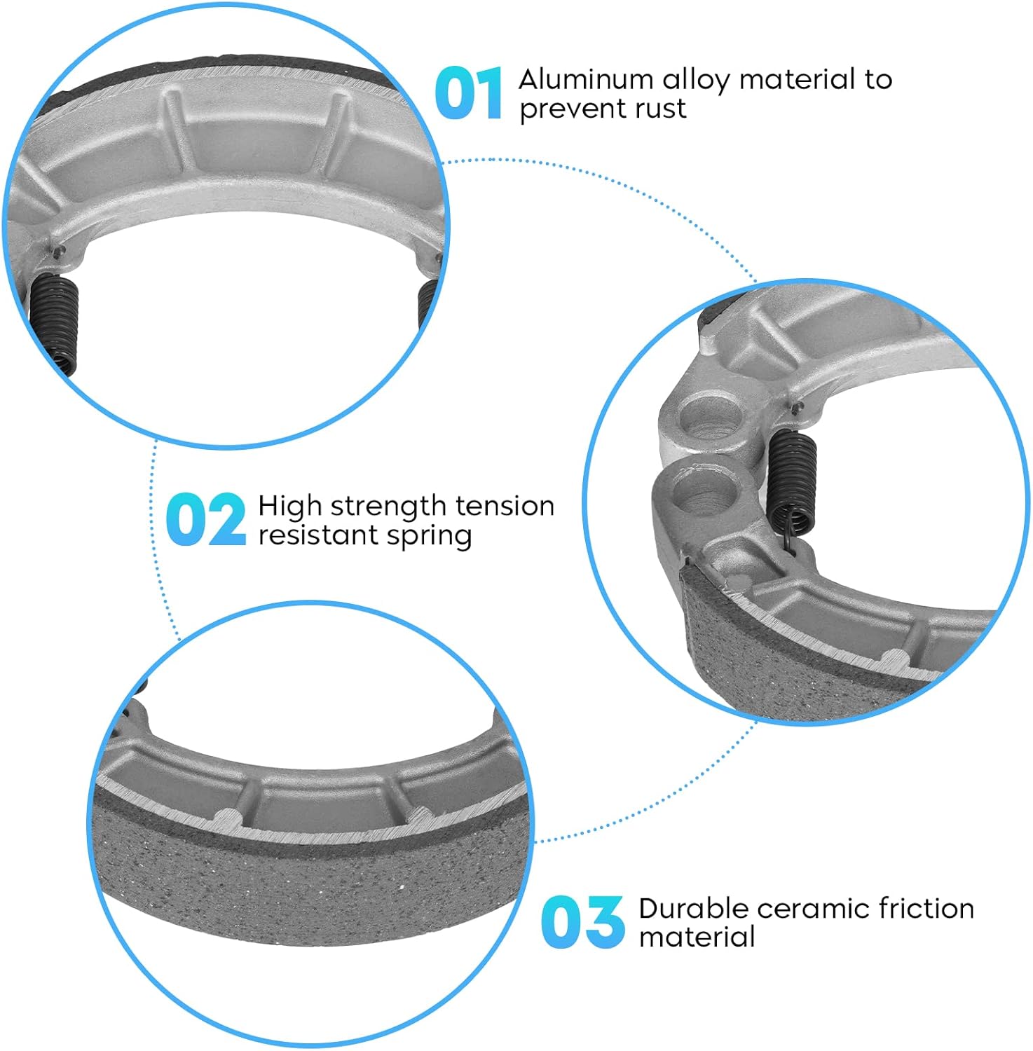 Rear Brake Shoes for Honda TRX 350-520 Foreman/Rancher 2000-22, PS 250 Big Ruckus 05-06 - 1 Set