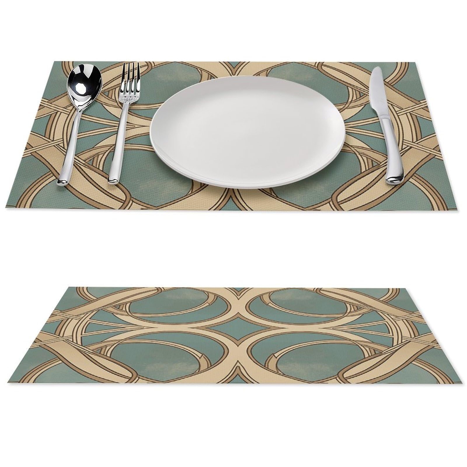 Set de table lavable anti-tache en PVC tissé - Fini les traces de chaleur sur vos meubles lot de 4