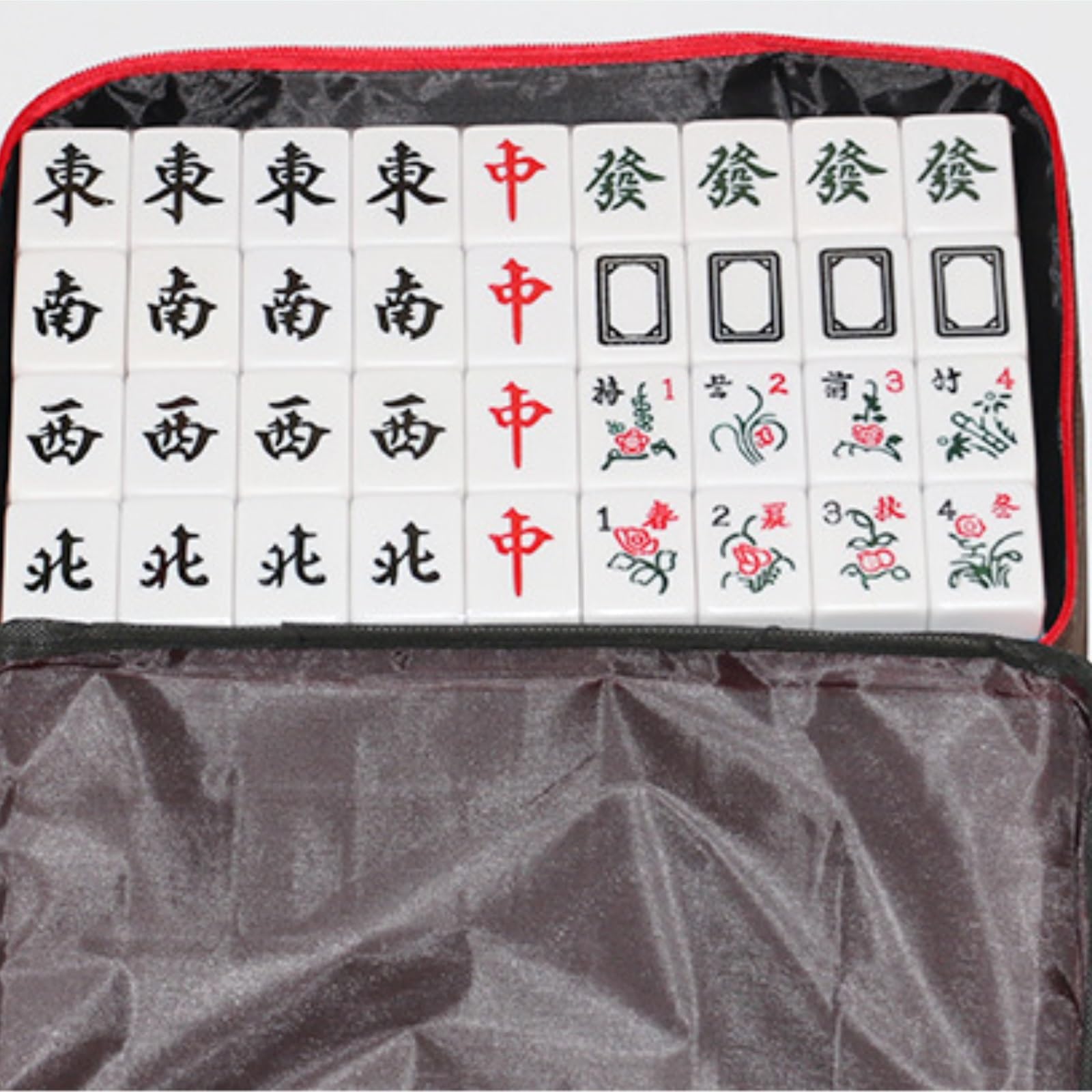 Chinesisches Mahjong MahJongg 144 Spielsteine, Chinesisches Mahjong-Set, Familien-Tischbrettspiel Mit Aufbewahrungstasche Für Familie Reise Spiel(40mm)