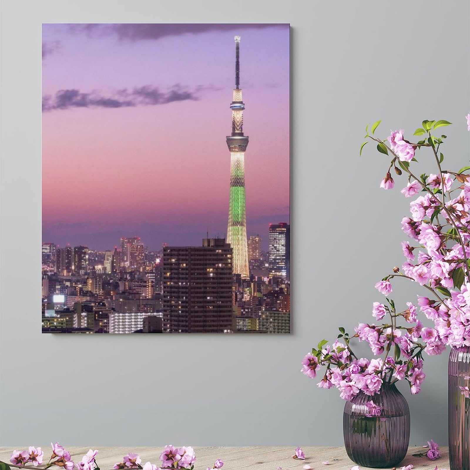 〜絵画〜　夕暮れのスカイツリーを眺めて♫ Amazon.co.jp: 絵画 夕暮れの東京スカイツリーインテリア 絵画