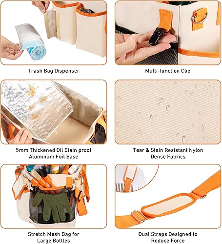 Miniatura 4 de Bolsa de limpieza portátil, organizador de suministros de limpieza extragrande, organizador de suministros de limpieza, bolsa de detalles con asa,