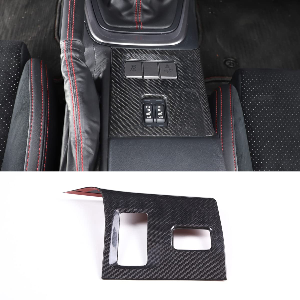 for Subaru BRZ 2022 Real Carbon Fiber Car Central seat Heating Switch Decorative Panel Cover Sticker Protective Car Interior Accessories 1 Pcs