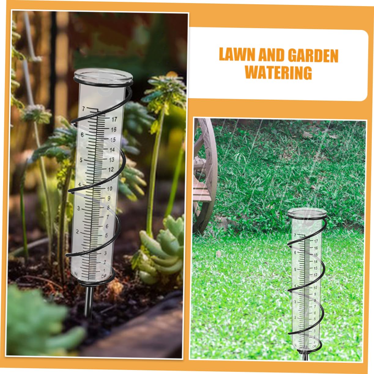 Levemolo Garden Rain Gauge Plastic Rain Gauge Tube Cylinder for Yard Outdoor and Home Uses