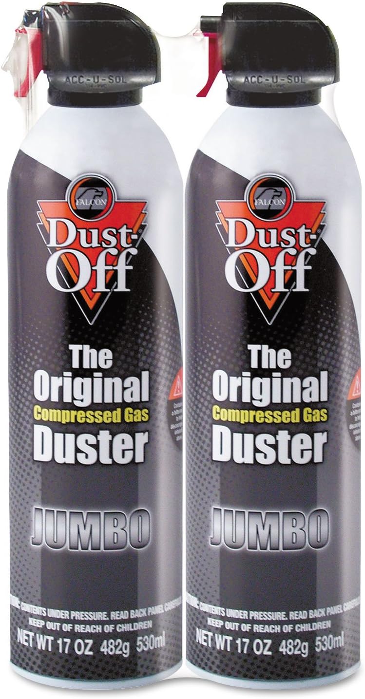 Dust-Off DPSJMB2 Disposable Compressed Gas Duster, 17 oz Cans, 2/Pack