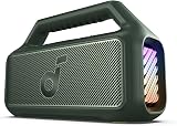 soundcore Anker Boom 2 Bluetooth Speaker, Outdoor Speaker with 80W, Subwoofer, BassUp 2.0, 24H Playtime, IPX7 Waterproof, Floatable, RGB Lights, Custom EQ, USB-C, Portable for Camping, Beach (Green) - 1
