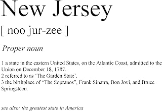 K&L DESIGN CO. NJ Wall Decor - 8x10 UNFRAMED Print - Definition Of 'New Jersey' Funny Black & White Typography Wall Art - NJ Gifts And Souvenirs For Women And Men