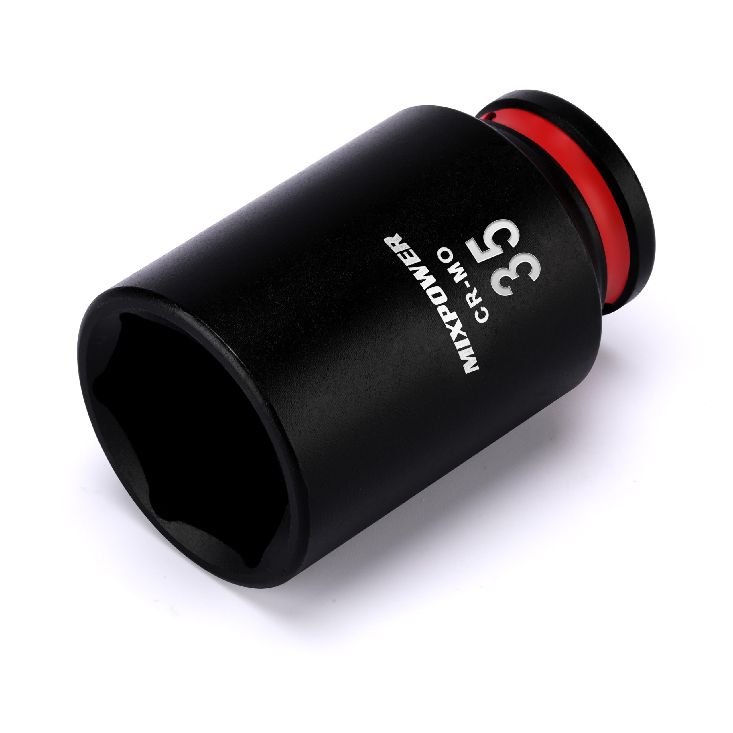 MIXPOWER 1/2" Drive Deep Impact Socket, CR-MO, 35mm, Metric, 6 Point, Axle Nut Impact Grade Socket for Easy Removal