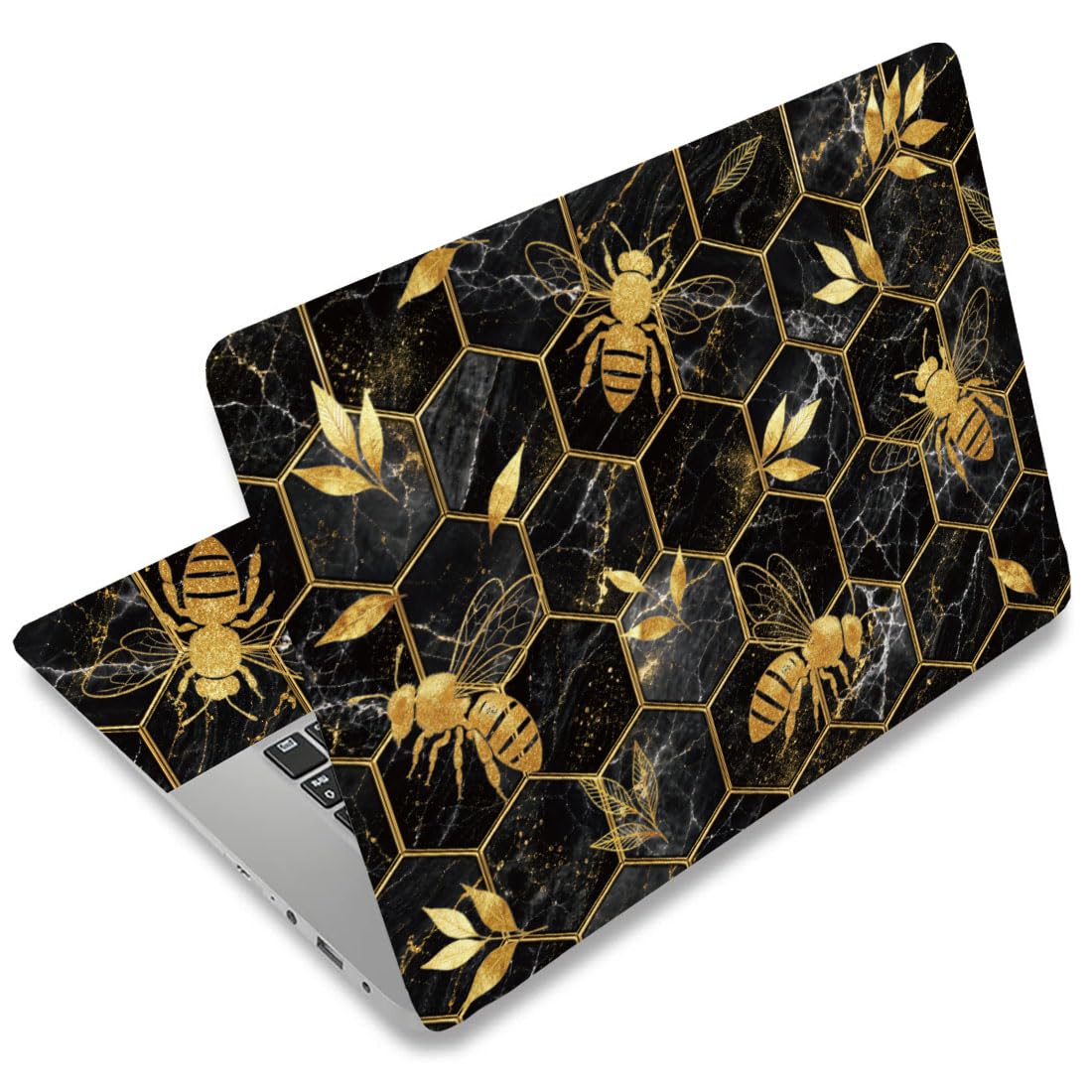 Adhesivos universales de vinilo SUPERDANT con diseño de panal dorado para personalizar portátiles