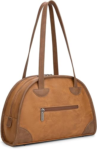 Miniatura 4 de Montana West Monederos y bolsos para mujer, estilo retro, bolso de boliche de cuero para uso diario, bolso con asa superior