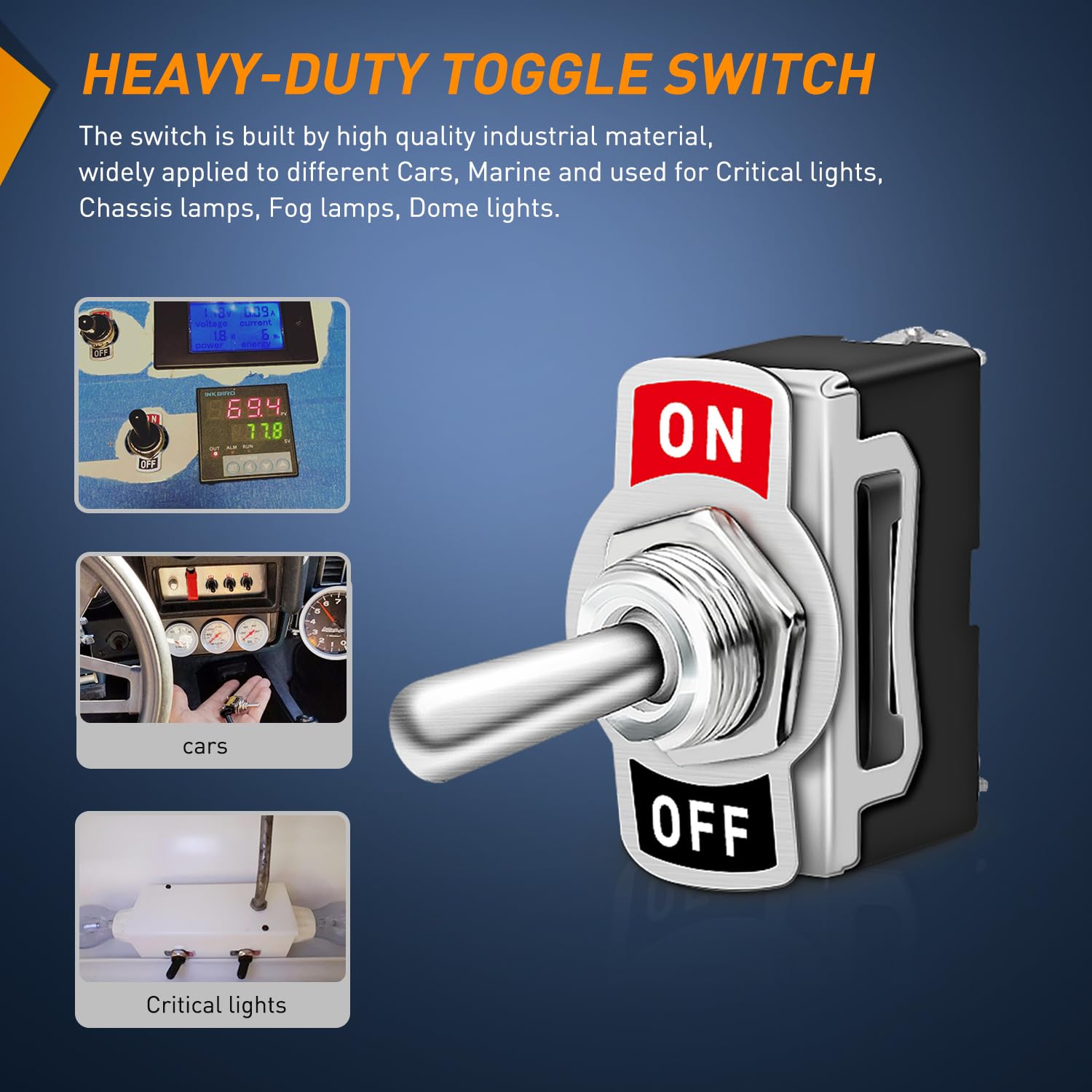 Snapklik.com : 90012E Heavy Duty Rocker Toggle 15A 250V 20A 125V SPST ...