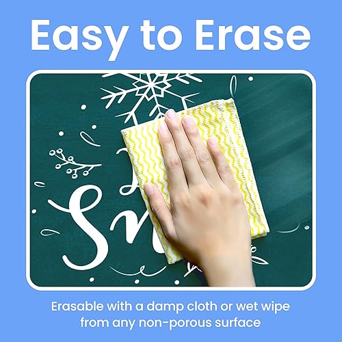 Miniatura 5 de BIGTHUMB Marcadores de tiza blanca y negra, marcadores de pizarra lavables gigantes para automóvil, marcadores de tiza líquida de 0.59 pulgadas para