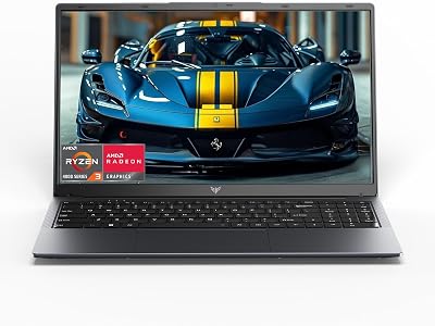 15.6″ FHD Laptop with AMD Ryzen 4300U (Processor up to 3.7GHz) 4 Core – 16GB RAM DDR4 + 512GB SSD Laptops Computer, HD Display, HDMI, BT5.2, 3*USB3.2, Type-C,Dual Speakers,65W Adapter, WiFi 5